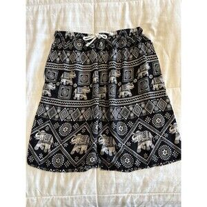Elephant Drawstring Rayon Shorts Unisex Sz Standard Pockets Thailand